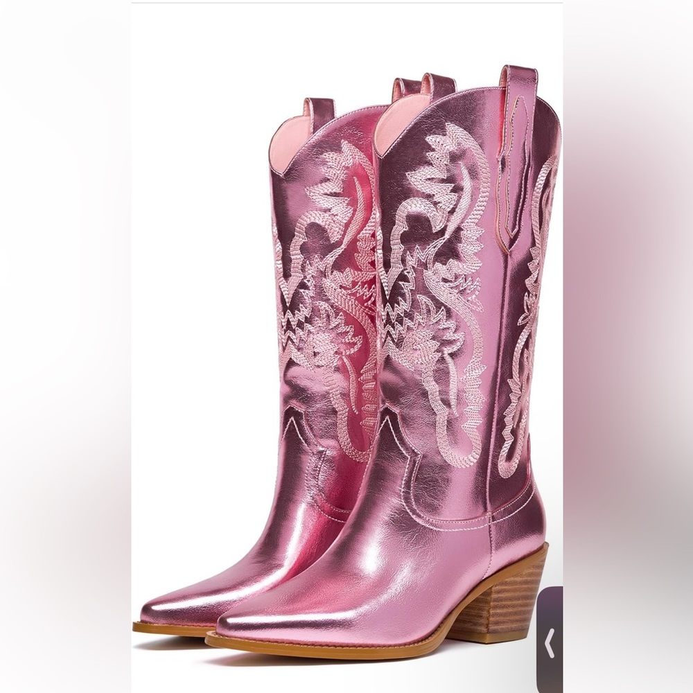 Pink Metallic Cowboy Boots